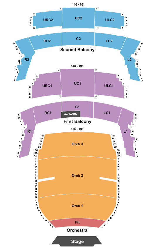 Bass Concert Hall & Juliet Seating Chart